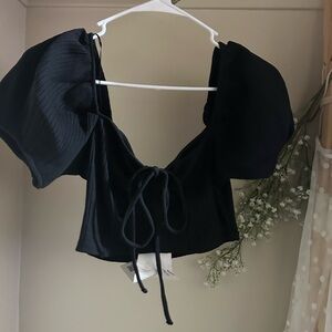 Zara Black Ribbed Women's Top